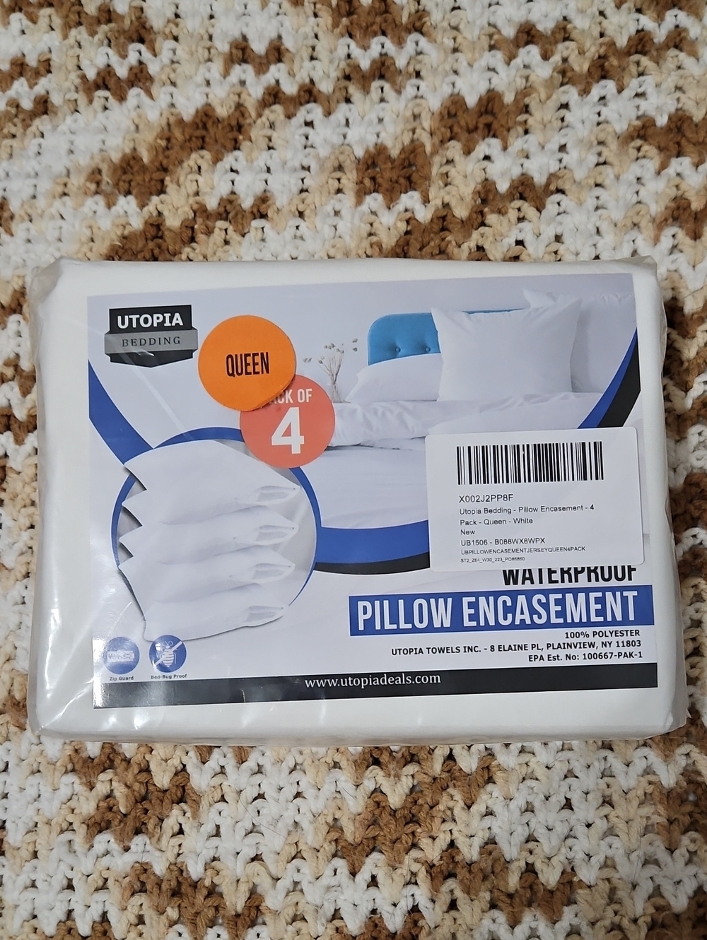Utopia Bedding Waterproof & Bed Bug Proof Pillow Encasement - White (Pack of 4)